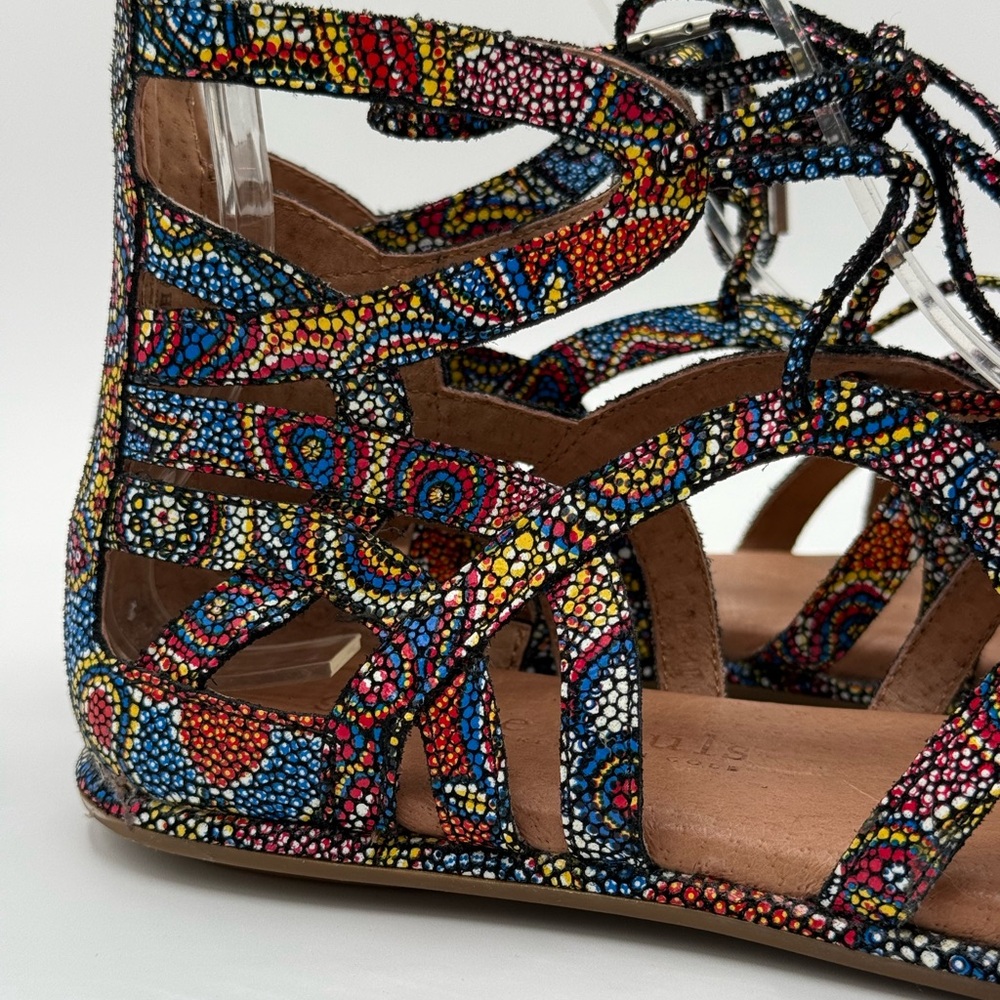 Gentle Souls By Kenneth Cole Break My Heart Colorful Gladiator Strappy Sandals - Picture 15 of 16